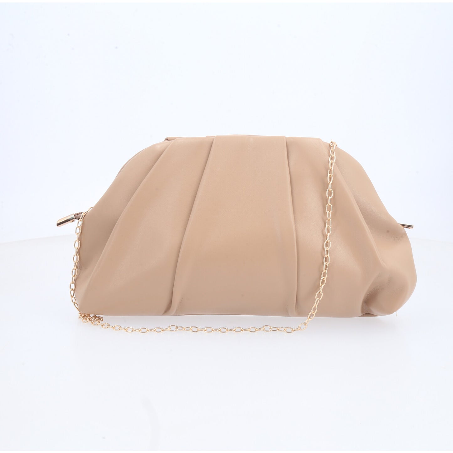 Bolsa Clutch Feminina para Festa com Tachas Douradas Caramelo