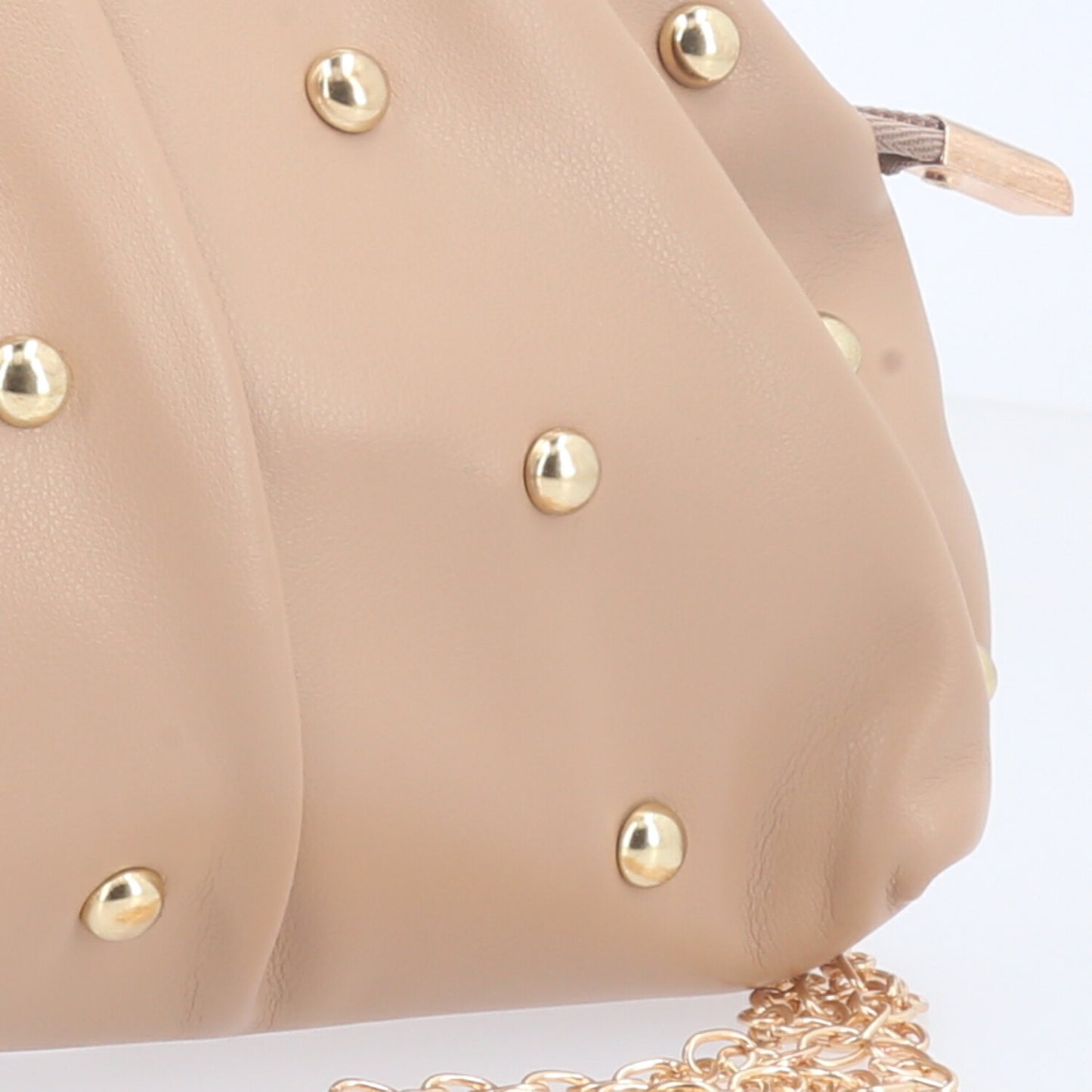 Bolsa Clutch Feminina para Festa com Tachas Douradas Caramelo