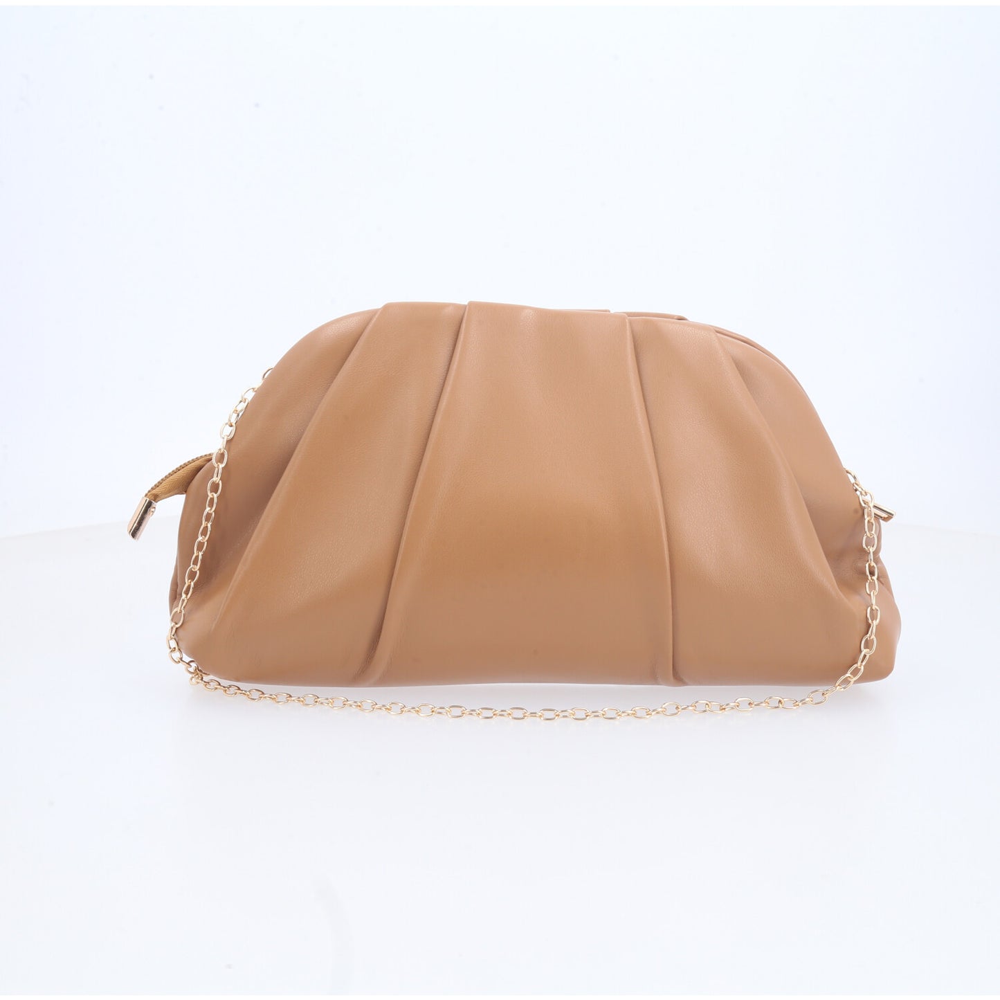 Bolsa Clutch Feminina para Festa com Tachas Douradas Marrom