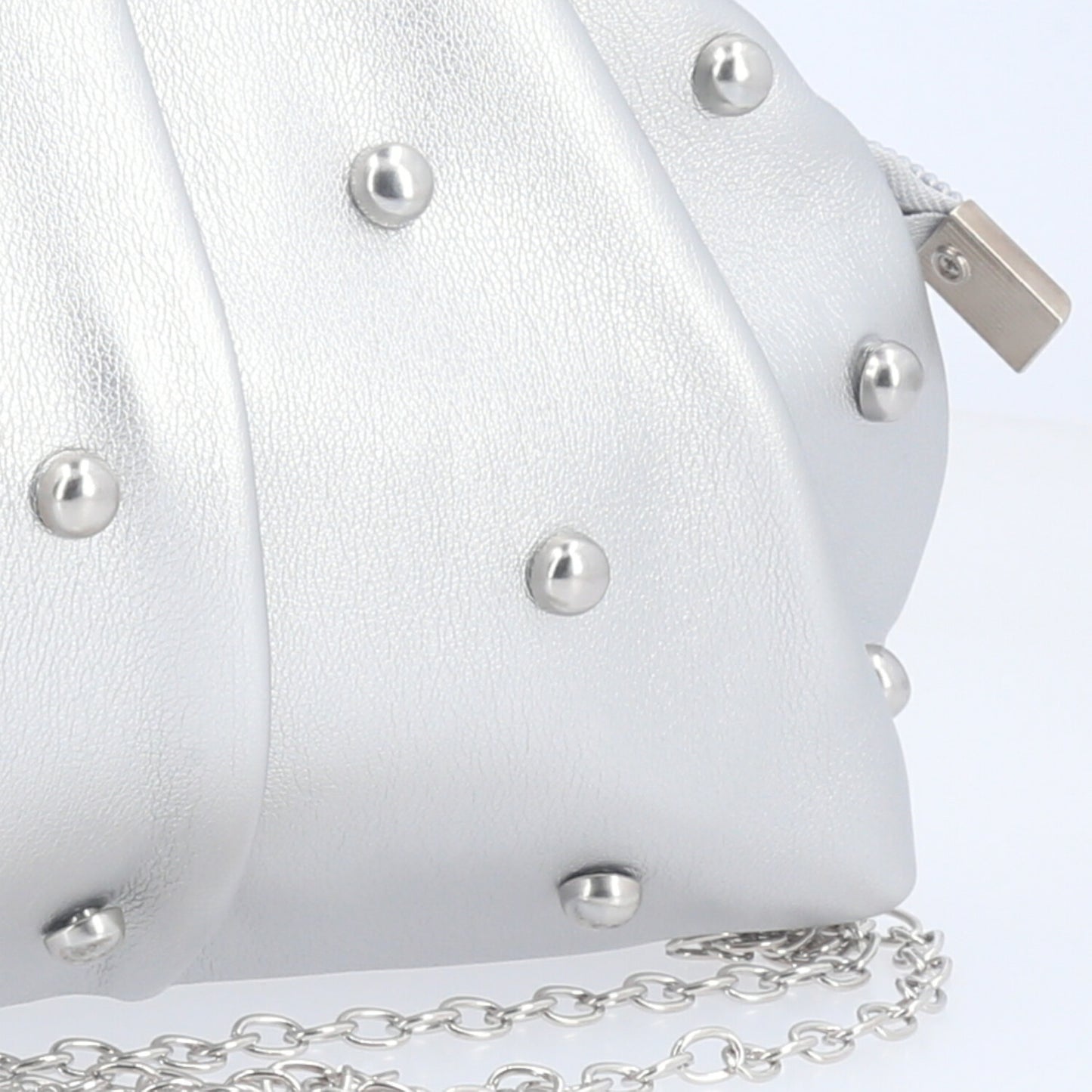 Bolsa Clutch Feminina para Festa com Tachas Douradas Prata
