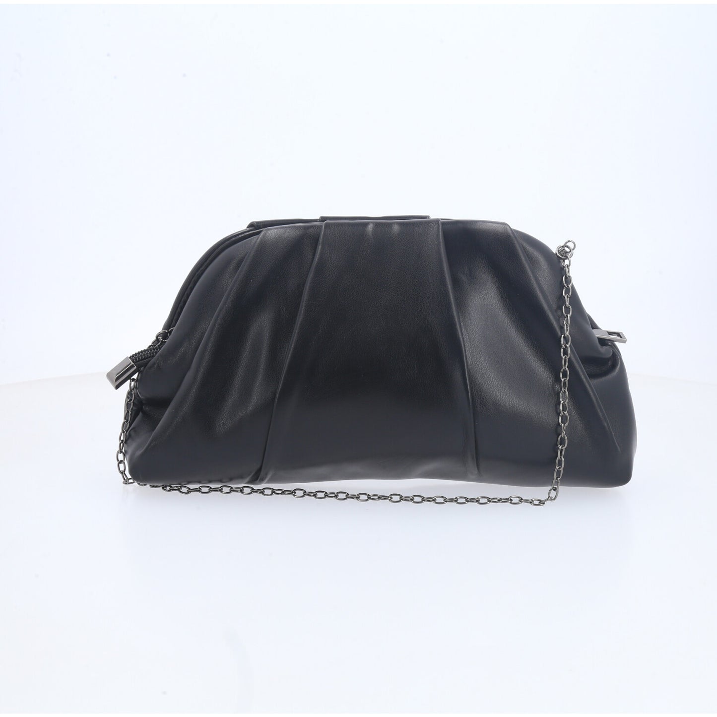 Bolsa Clutch Feminina para Festa com Tachas Douradas Preto