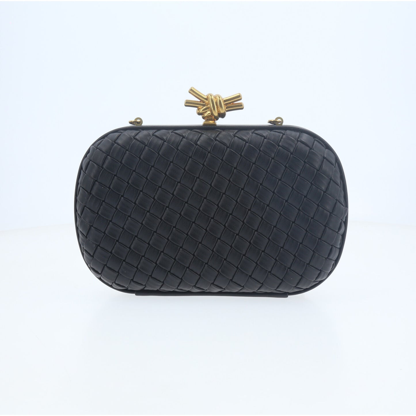 Bolsa Clutch com Design Bottega Veneta Preto