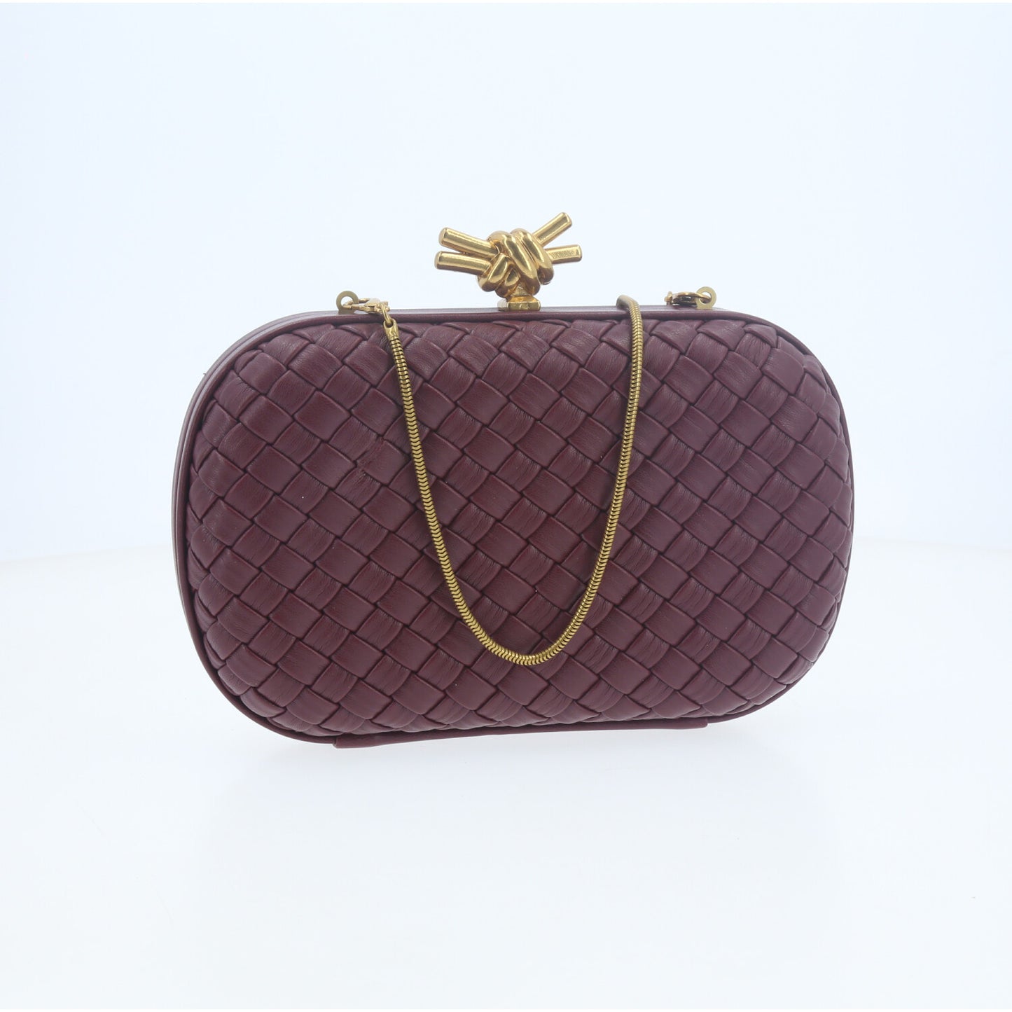 Bolsa Clutch com Design Bottega Veneta Vinho