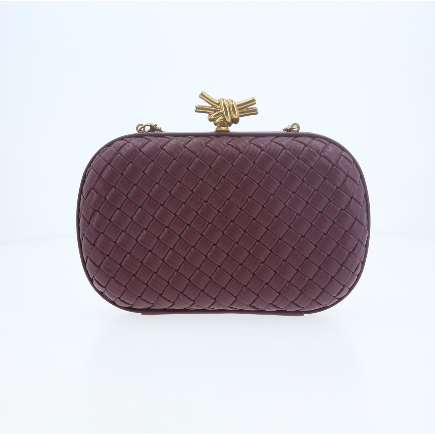 Bolsa Clutch com Design Bottega Veneta Vinho