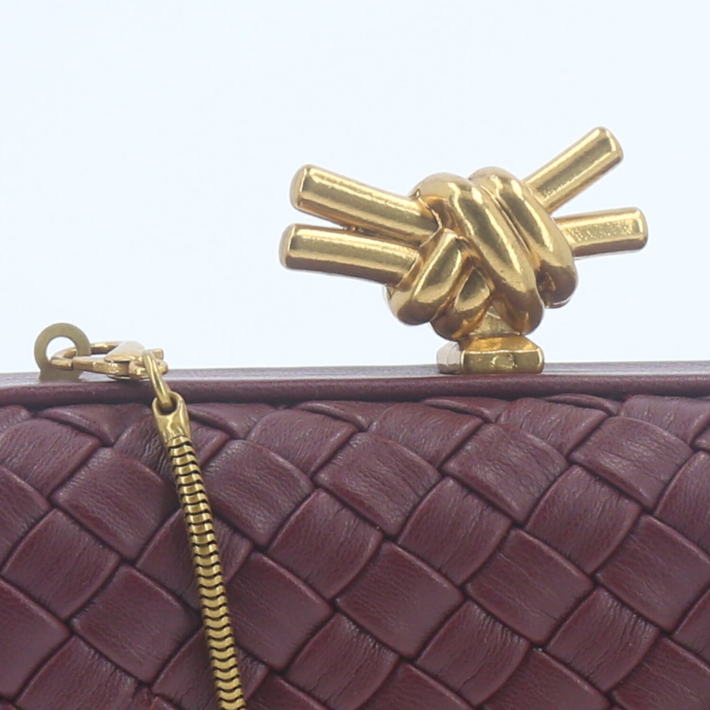 Bolsa Clutch com Design Bottega Veneta Vinho