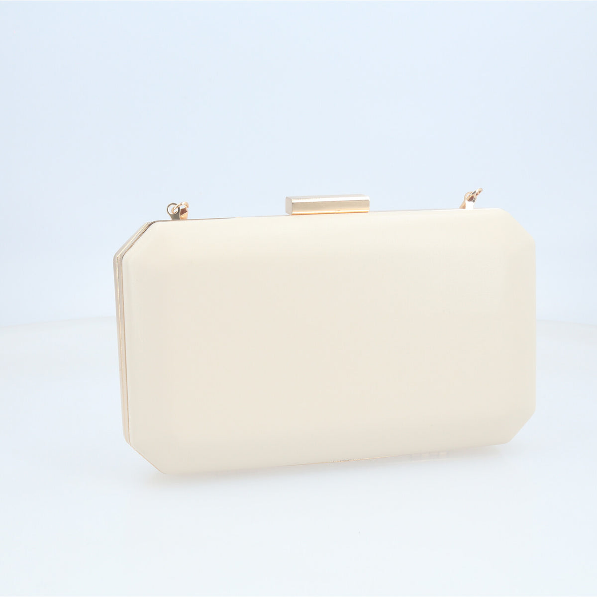 Bolsa Festa em Formato Clutch com Alça de Corrente Removível Branco