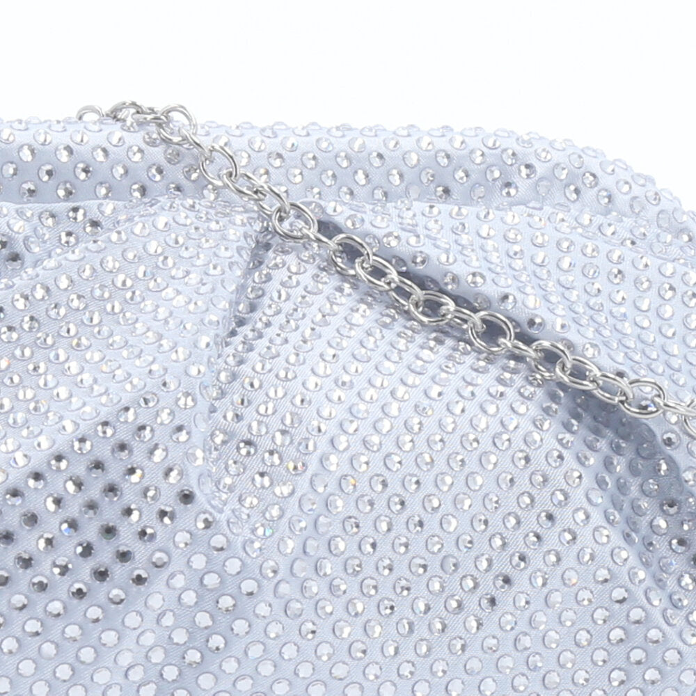Bolsa Festa de Strass Transversal Prata