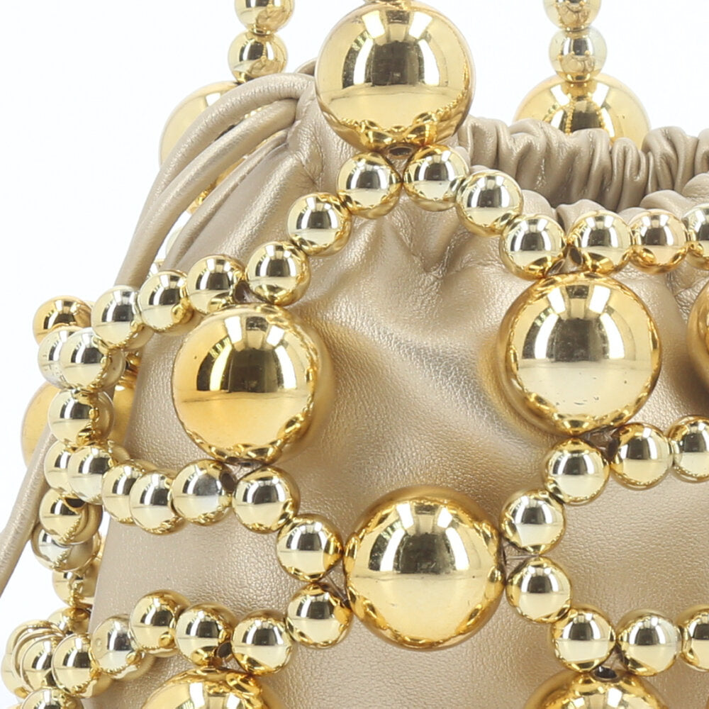 Bolsa Feminina com Detalhes em Esferas Ouro