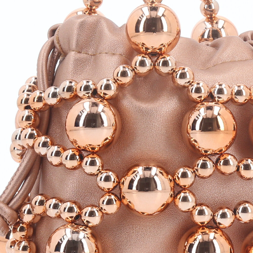 Bolsa Feminina com Detalhes em Esferas Rose