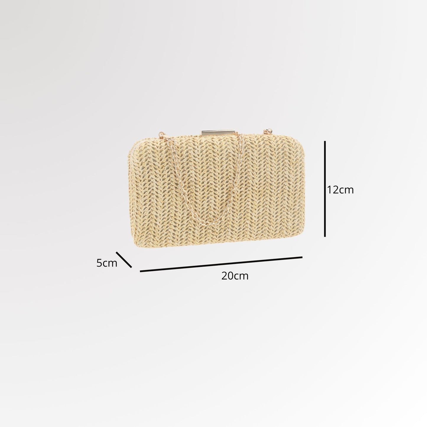 Bolsa Clutch em Ráfia com Opção de Alça Tiracolo Bege