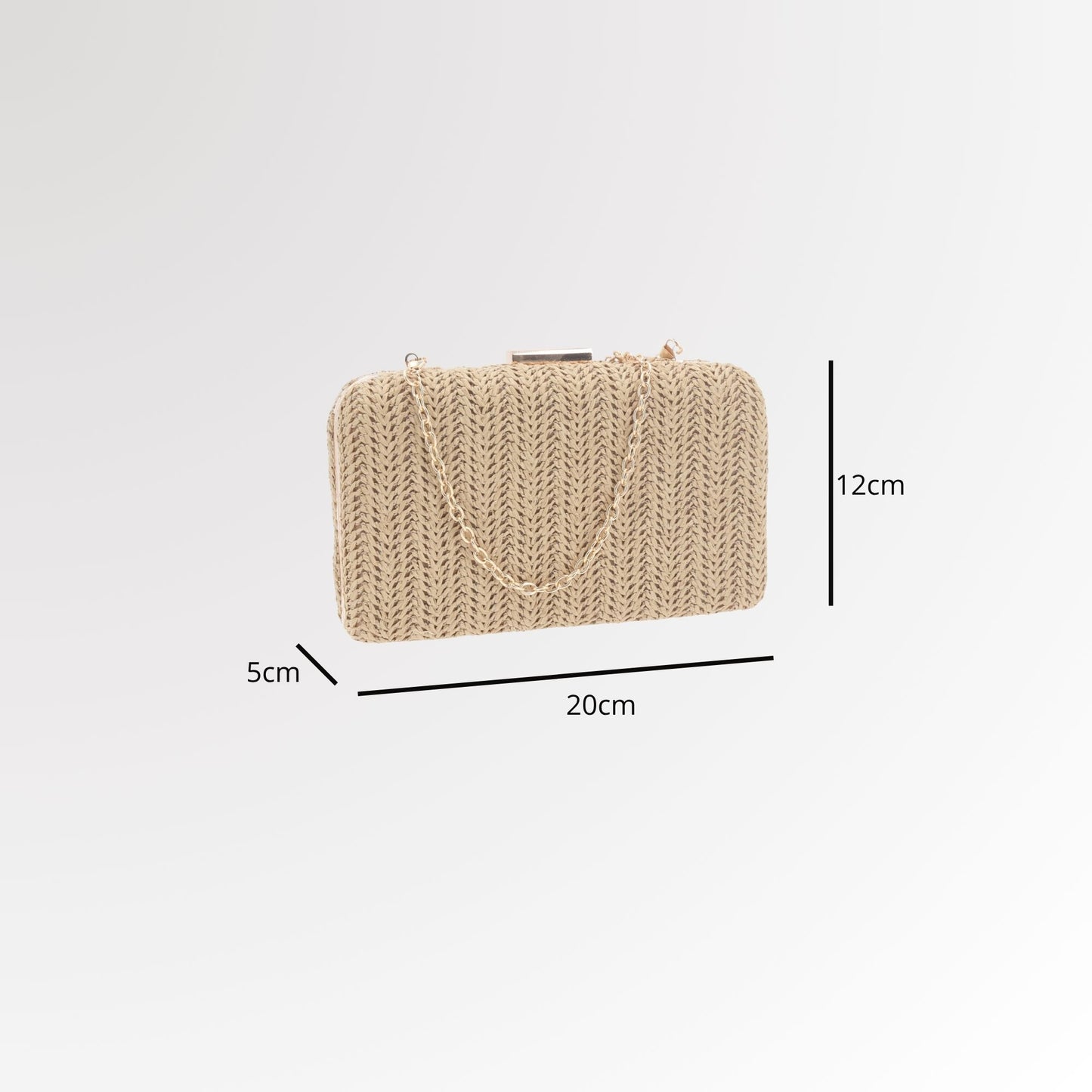 Bolsa Clutch em Ráfia com Opção de Alça Tiracolo Caramelo