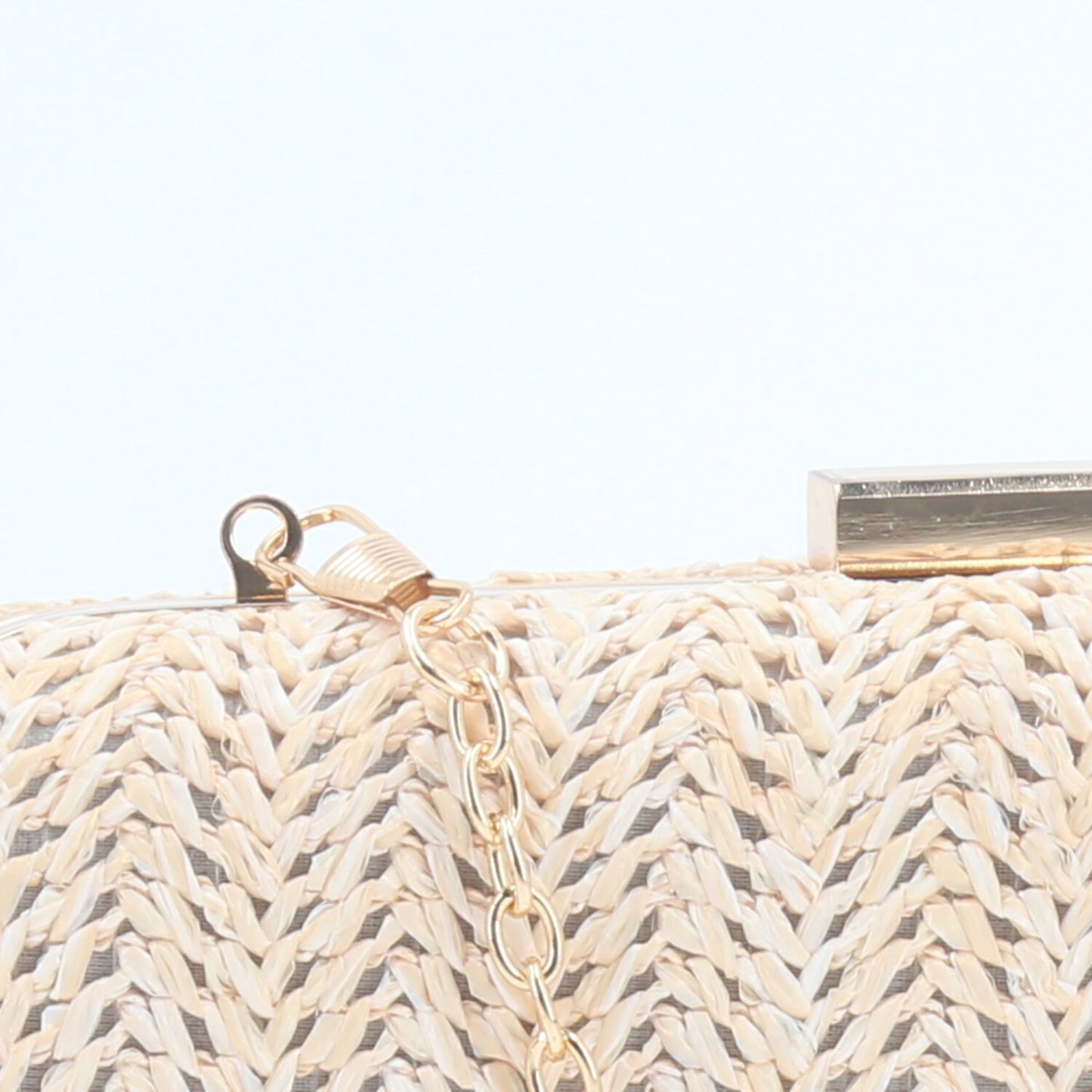 Bolsa Clutch em Ráfia com Opção de Alça Tiracolo Marfim