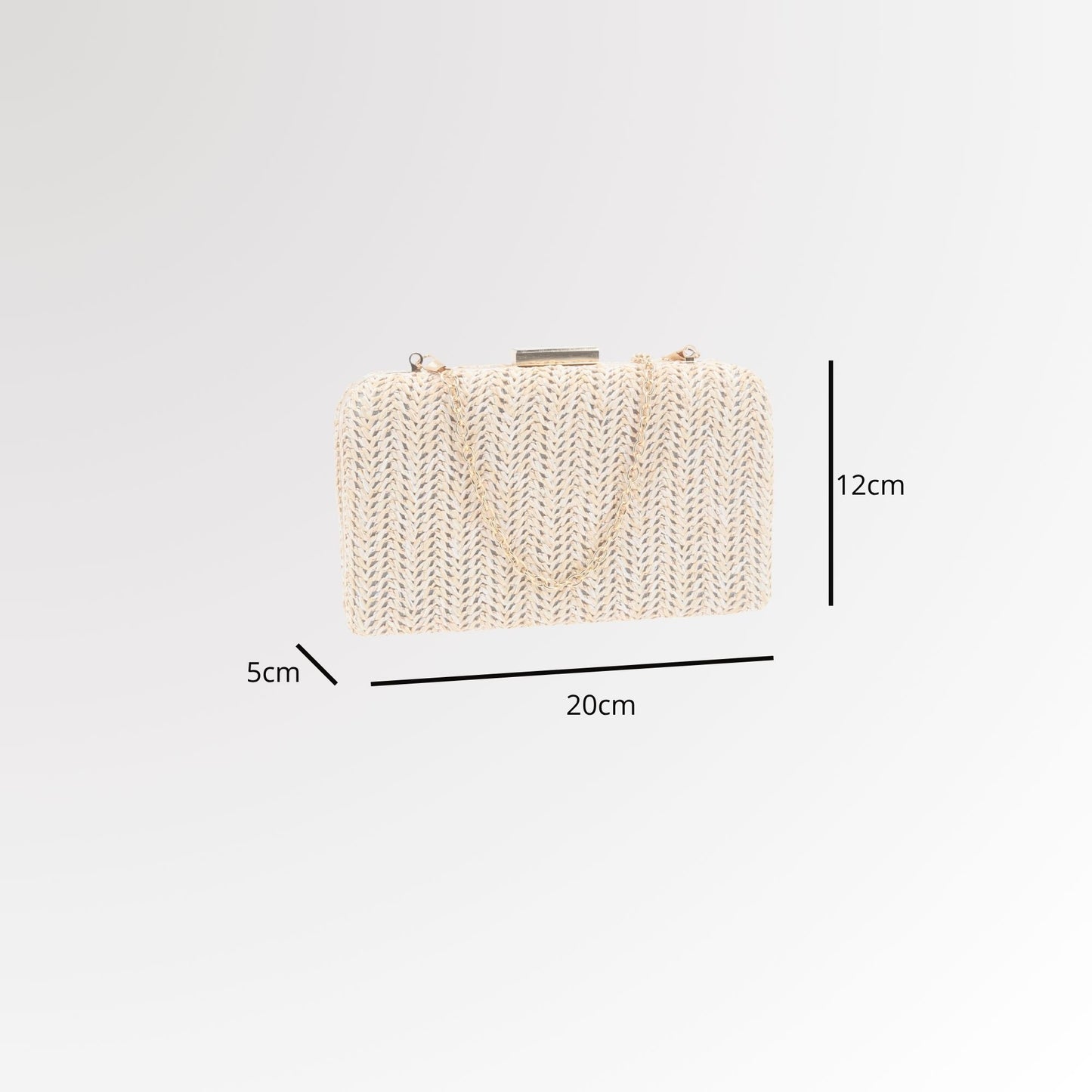 Bolsa Clutch em Ráfia com Opção de Alça Tiracolo Marfim
