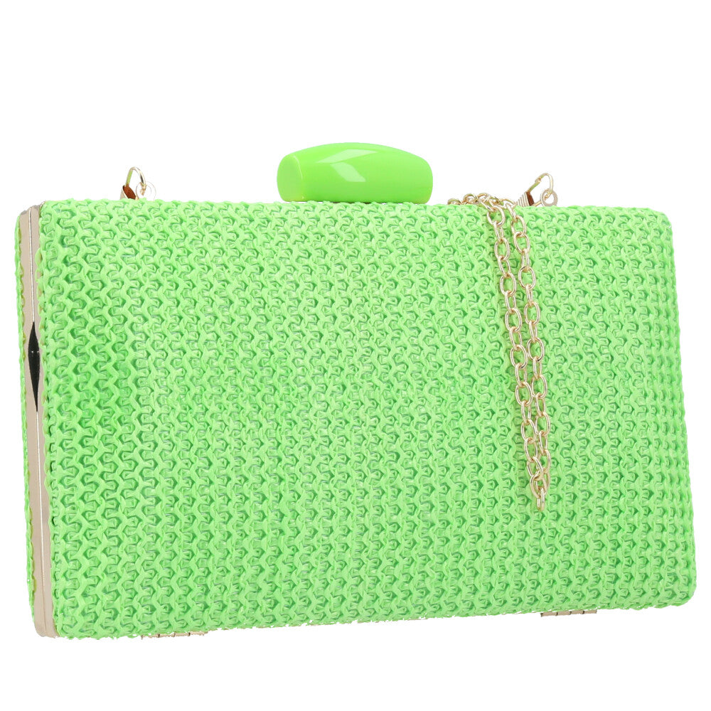 Bolsa Clutch de Ráfia Verde