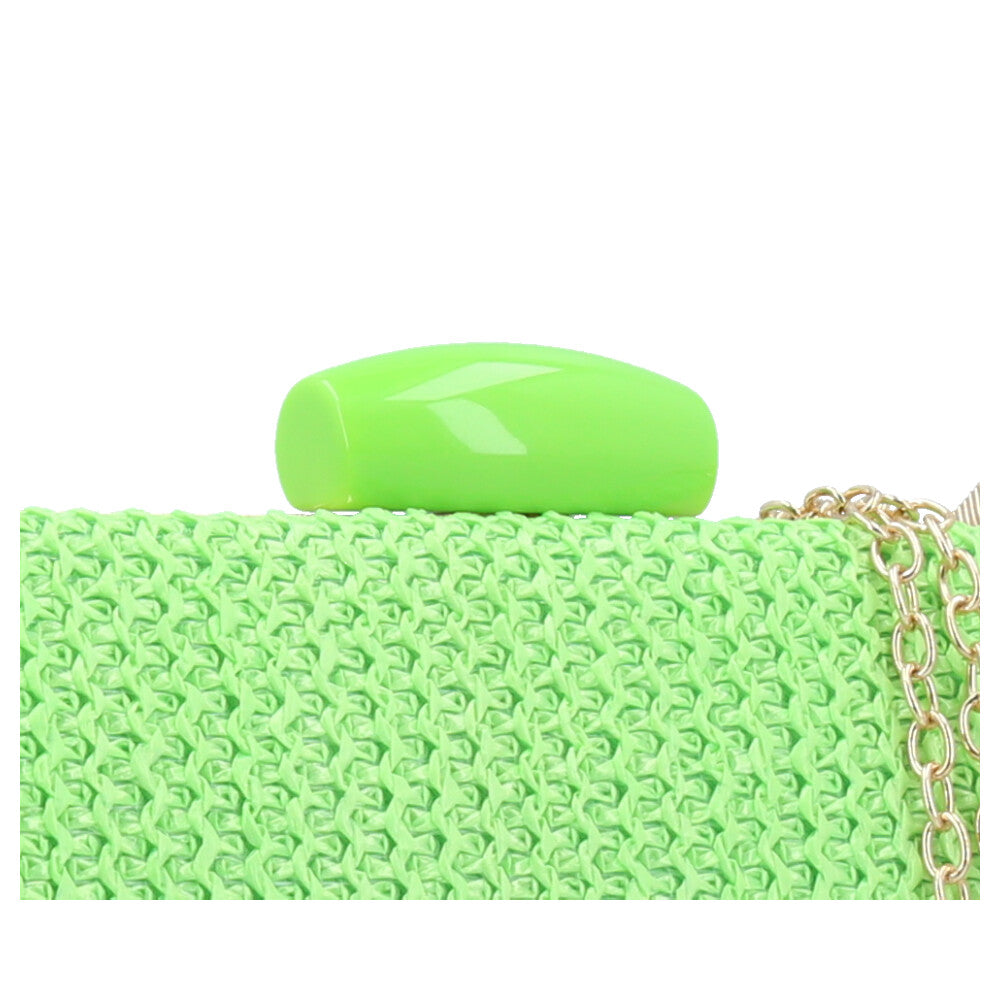 Bolsa Clutch de Ráfia Verde