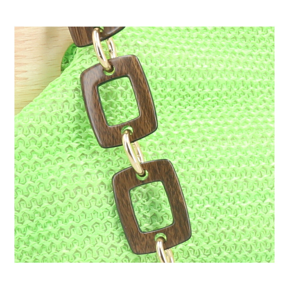 Bolsa Clutch Feminina em Celulose com Alça em Elos Verde claro