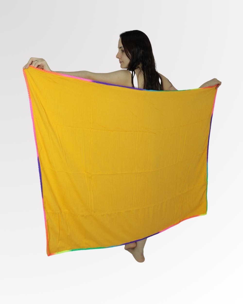 Canga de Praia Atoalhada Feminina Estampa Lisa – Toalha Versátil Verão
 Amarelo