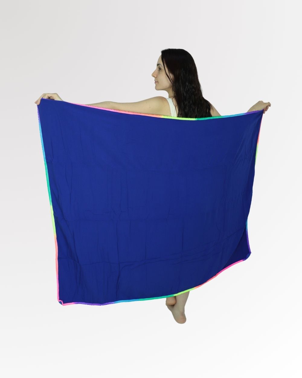 Canga de Praia Atoalhada Feminina Estampa Lisa – Toalha Versátil Verão
 Azul