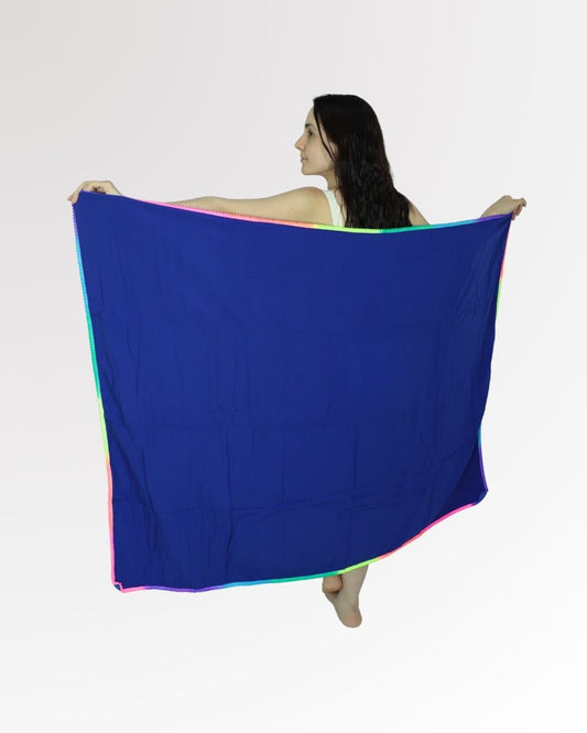 Canga de Praia Atoalhada Feminina Estampa Lisa – Toalha Versátil Verão
 Azul