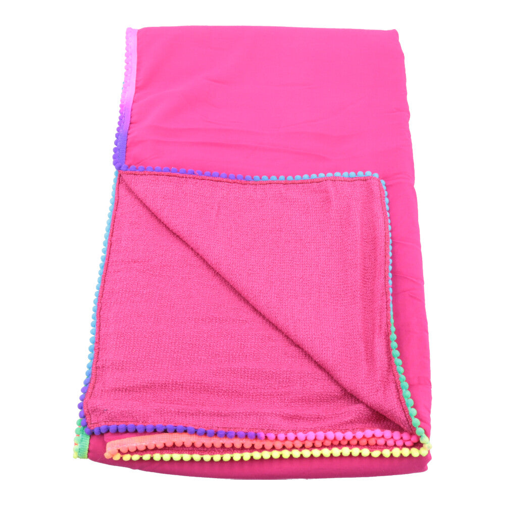 Canga de Praia Atoalhada Feminina Estampa Lisa – Toalha Versátil Verão
 Pink