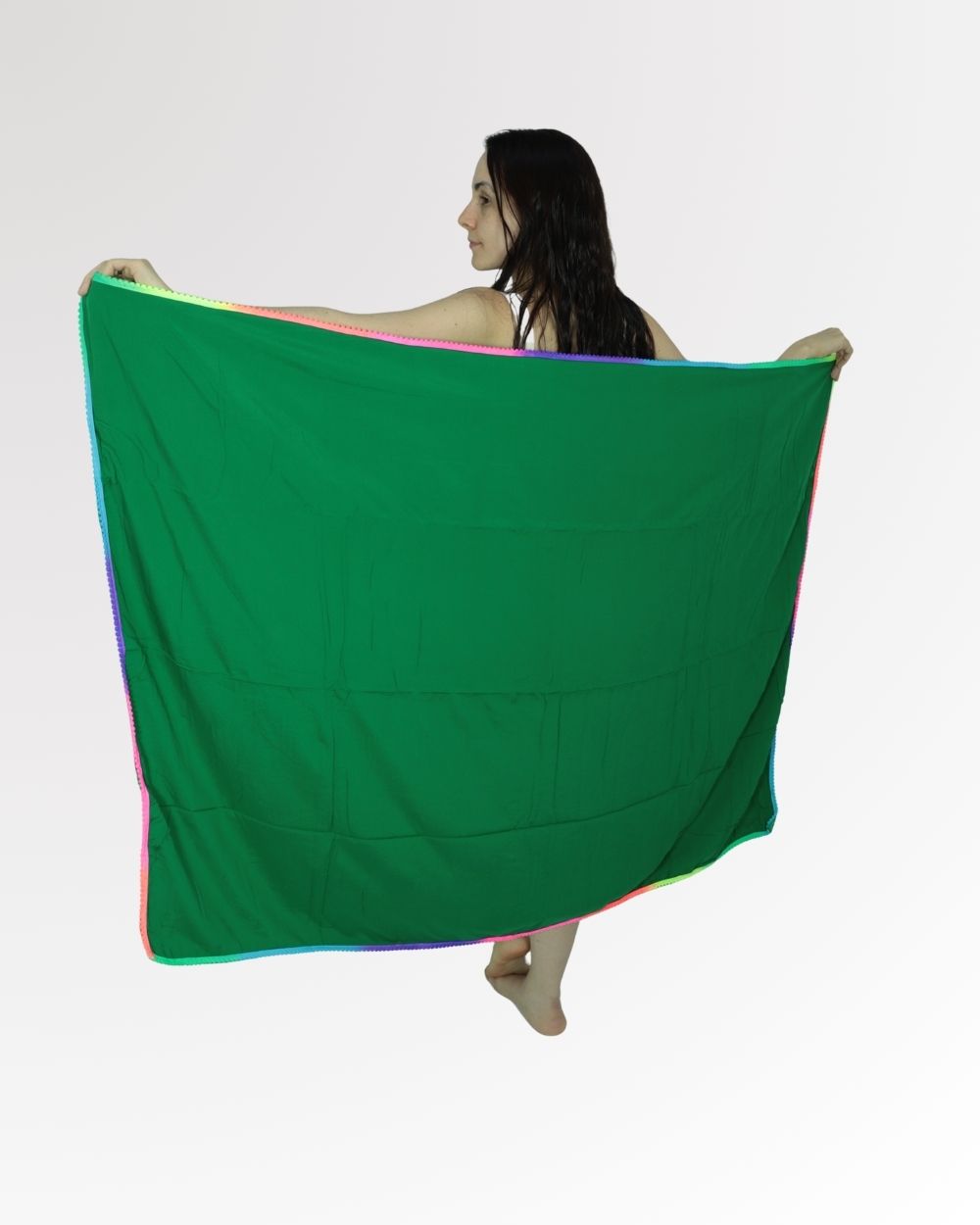 Canga de Praia Atoalhada Feminina Estampa Lisa – Toalha Versátil Verão
 Verde