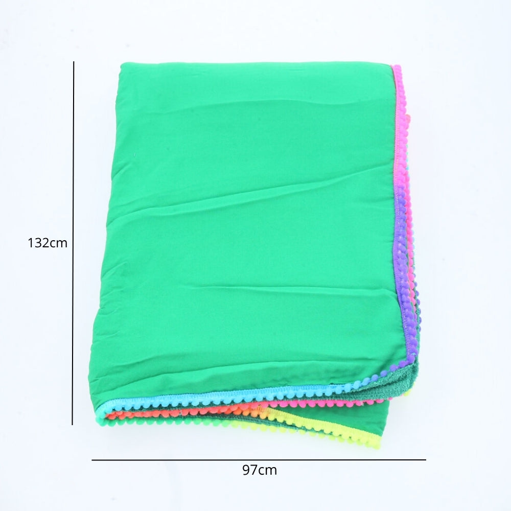 Canga de Praia Atoalhada Feminina Estampa Lisa – Toalha Versátil Verão
 Verde