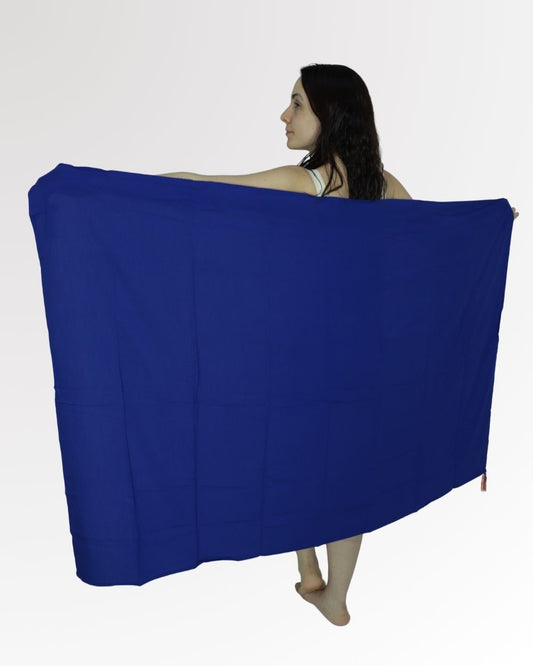 Canga de Praia Fina Lisa Saída de Praia Feminina Leve Azul