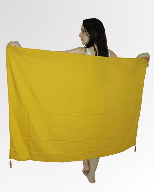 Canga de Praia Fina Lisa Saída de Praia Feminina Leve Bege escuro