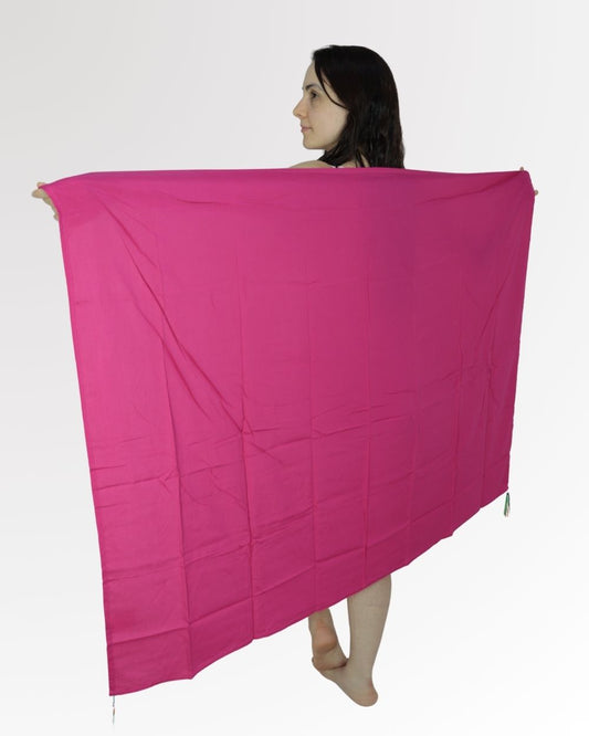 Canga de Praia Fina Lisa Saída de Praia Feminina Leve Pink