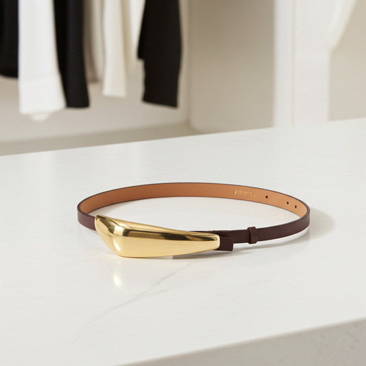 Cinto Feminino em Couro Marrom