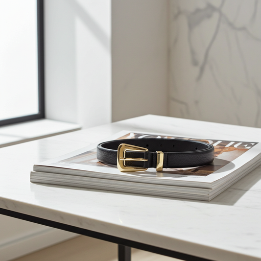 Cinto Feminino em Couro Preto