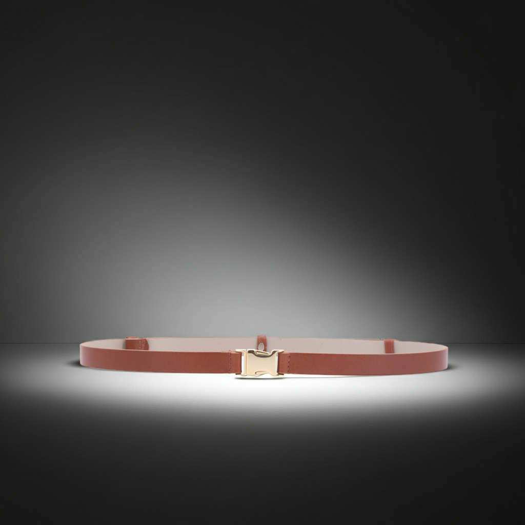 Cinto de Couro com Fivela Engate Caramelo