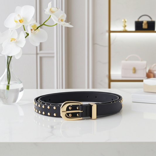 Cinto Feminino em Couro Preto