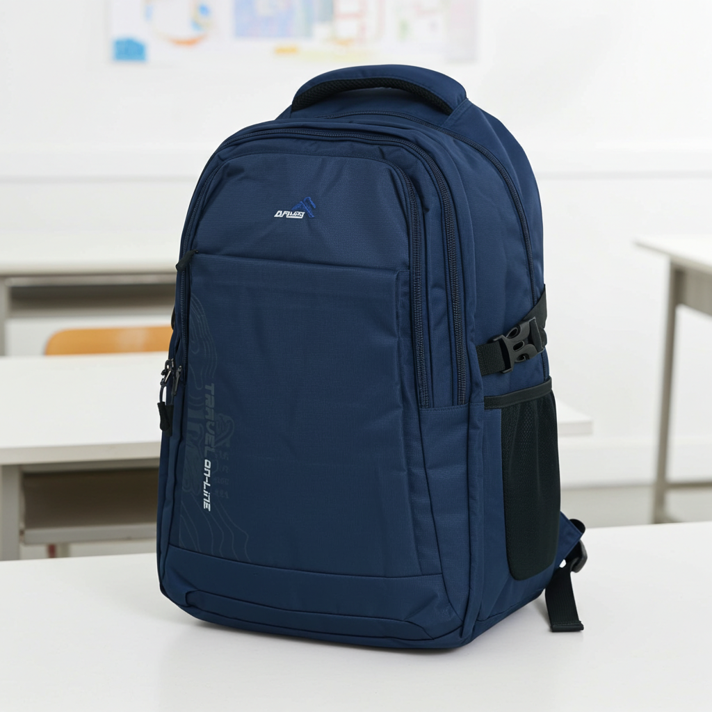 Mochila Masculina em Tecido com Regulagens  Azul