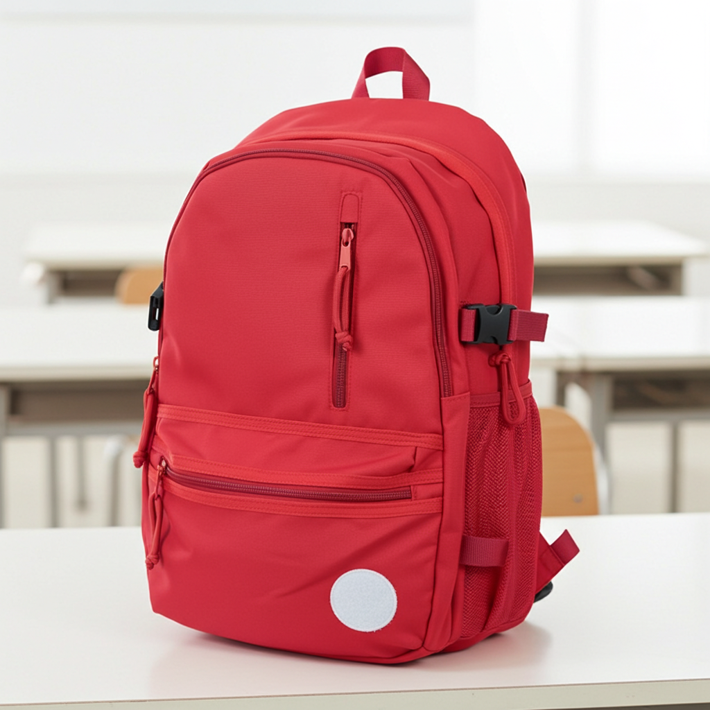 Mochila em Tecido com Organização Prática Vermelho