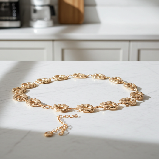 Cinto Feminino Corrente de Metal Ouro