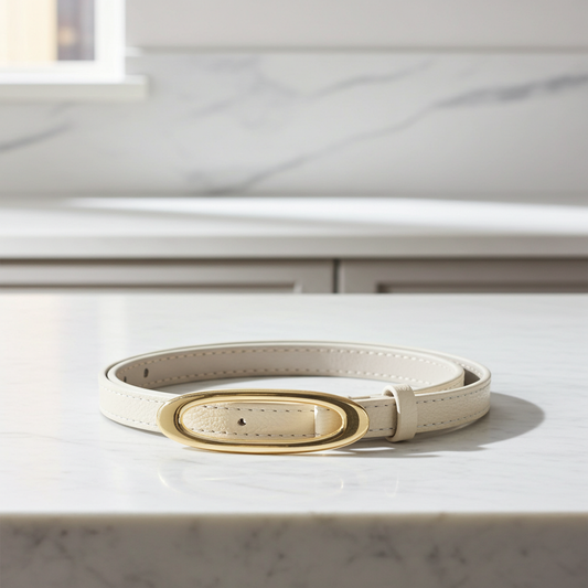 Cinto de Couro Plus Size Nádia Bauarte Marfim