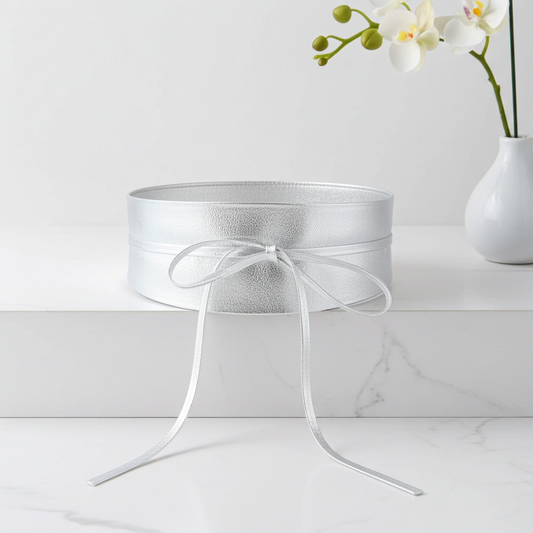 Cinto de Couro Faixa Samira Bauarte Prata