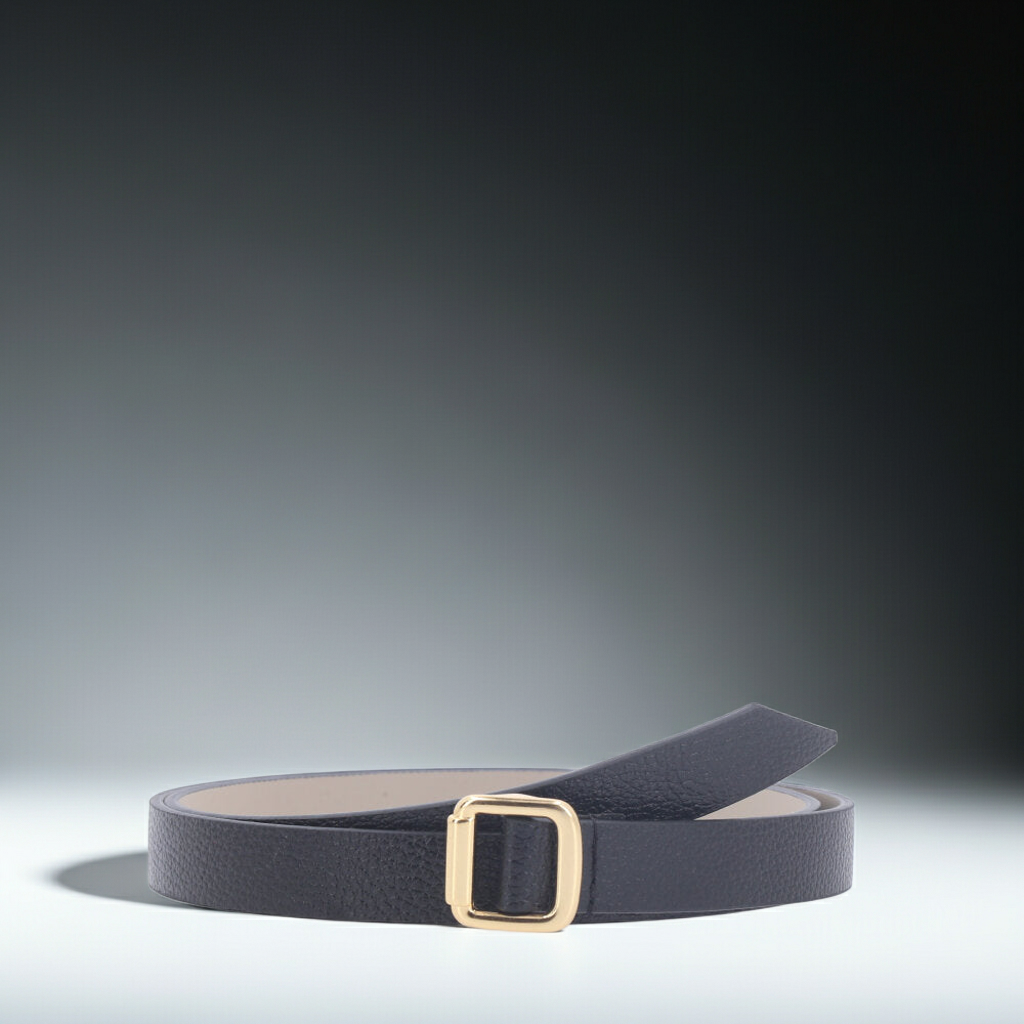 Cinto Feminino de Couro Elegante Preto