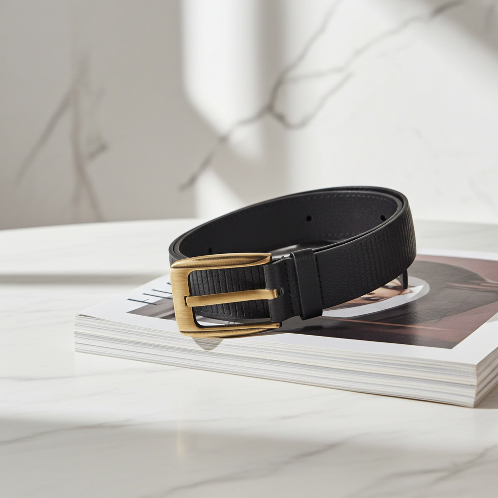 Cinto Feminino Plus Size de Couro Legítimo Preto