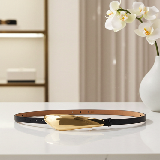 Cinto Feminino em Couro Preto