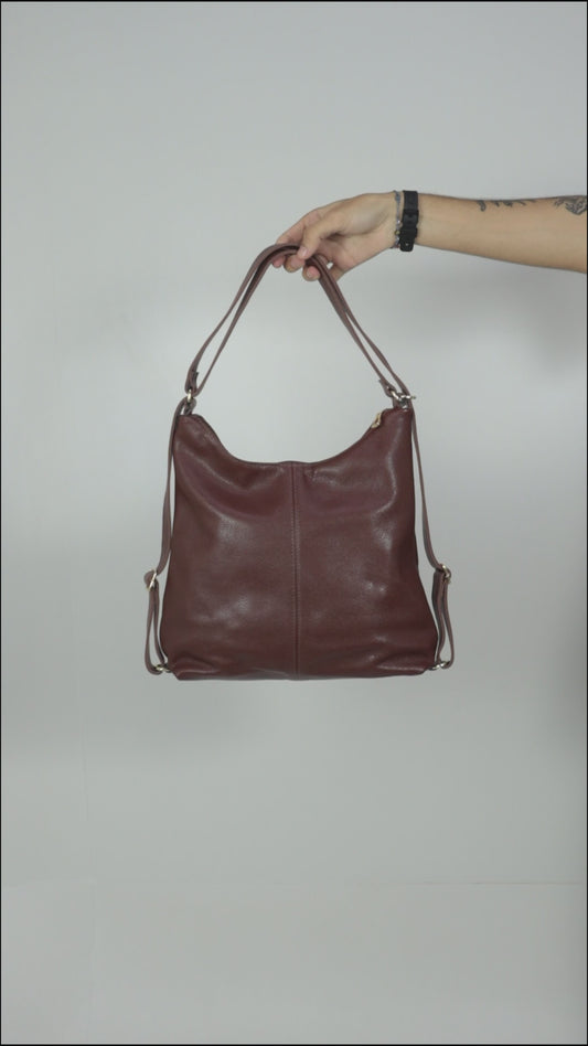 Bolsa de Couro Multifuncional que Converte em Mochila Preto