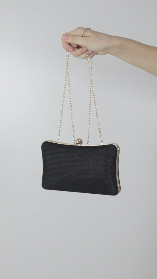 Bolsa de Festa Estilo Clutch com Alça de Corrente Ouro