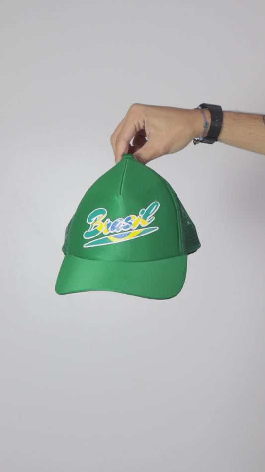 Boné Copa do Mundo com Design do Brasil Verde