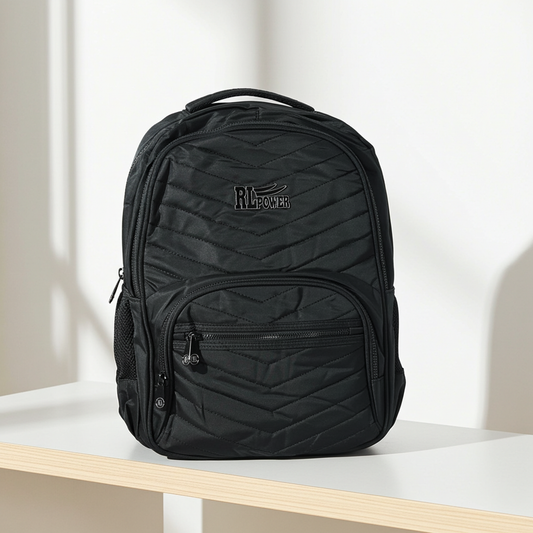 Mochila em Tecido com Alça Fixa Ajustável e Divisórias Preto